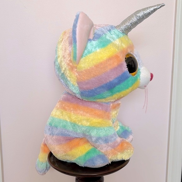 Brand New Ty Beanie Boo Large 16" Rainbow Unicorn Cat Plush Stuffed Animal Toy - Picture 9 of 15